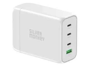 SILVER MONKEY Ładowarka GaN 130W USB-C PD + USB 3.0 QC W SMA152 - Ładowarki do telefonów - miniaturka - grafika 1