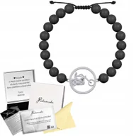 Bransolety męskie - Bransoleta Srebrna Męska Chopper Motocyklista Perły 925 GRAWER GRATIS - miniaturka - grafika 1