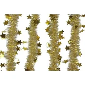 Ozdoby bożonarodzeniowe - Girlanda Noel gwiazdki złota Ø5,5 cm z aplikacją Ø12 cm, 2 m - miniaturka - grafika 1