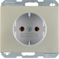 Gniazdka elektryczne - Berker Gniazdo Schuko z przesłonami torów prądowych Berker K.5 - stal nierdzewna - miniaturka - grafika 1