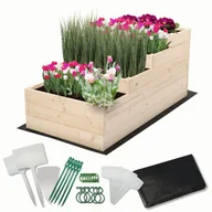 Szklarnie ogrodowe - Skrzynia na warzywa warzywnik drewniana 60x120 ZESTAW WYSOKA ECO / Wamar-Sosenka - miniaturka - grafika 1