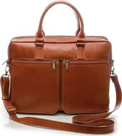 Torby na laptopy - Torba Solier Torba skórzana na ramię, laptopa SOLIER brązowy vintage - miniaturka - grafika 1