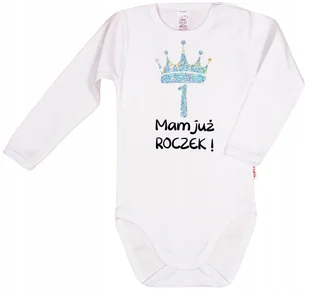 BODY NAPIS nadruk MAM JUŻ ROCZEK r 92 KLEKLE - Body dla niemowląt - miniaturka - grafika 1