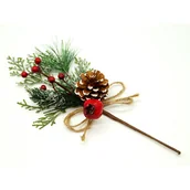 Ozdoby bożonarodzeniowe - Gałązka z szyszką 34 cm - miniaturka - grafika 1