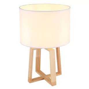 Globo Moritz 21621 lampa stołowa lampka 1x40W E14 biała/drewniana - Lampy stojące - miniaturka - grafika 1