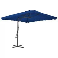Parasole ogrodowe - vidaXL Parasol ogrodowy na stalowym słupku, niebieski, 250x250x230 cm vidaXL - miniaturka - grafika 1