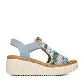 Sandały damskie - Sandały Rieker CEO-69172-91 Niebieski - miniaturka - grafika 1