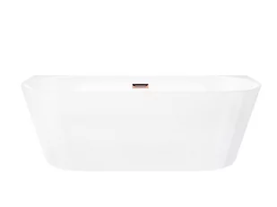 Wanna przyścienna wolnostojąca Corsan E029 Mono 170 cm z wykończeniem różowe złoto - Wanny - miniaturka - grafika 1