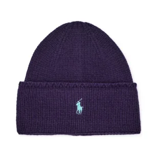 POLO RALPH LAUREN Wełniana czapka PONY - Czapki damskie - miniaturka - grafika 1