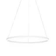 Lampy sufitowe - QAZQA Designerska lampa wisząca biała 80 cm z 3-stopniową regulacją ściemniania LED - Anello - miniaturka - grafika 1
