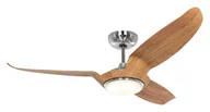 Wentylatory sufitowe - Energooszczędny wentylator sufitowy z oświetleniem LED i pilotem Eco Talos 135 cm chrom / dąb - miniaturka - grafika 1