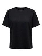 Bluzki damskie - T-shirt damski bluzka damska bawełna okrągły dekolt Only rozmiar XL czarna - miniaturka - grafika 1