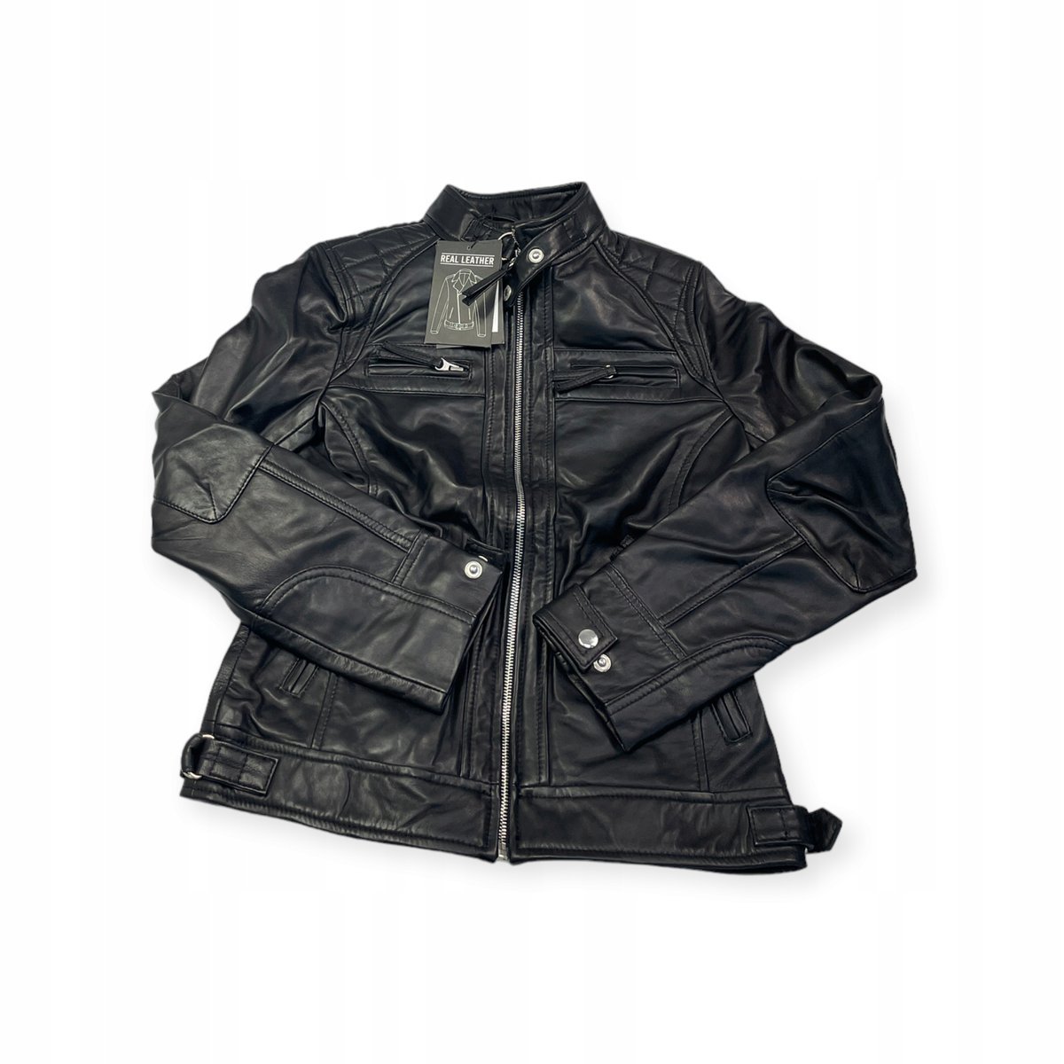 Skórzana kurtka damska czarna REAL LEATHER XS