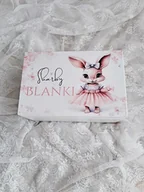 Pamiątka Chrztu Świętego - BIAŁY KUFEREK słodki króliczek pojemnik chrzest - miniaturka - grafika 1