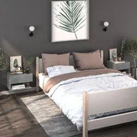 Szafki nocne - Lumarko Wiszące szafki nocne, 2 szt., betonowa szarość - miniaturka - grafika 1