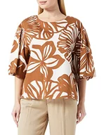 Bluzki damskie - Seidensticker Damska bluzka o regularnym kroju z krótkim rękawem, brązowa, 48, brązowy, 48 - miniaturka - grafika 1