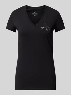 T-shirt z nadrukiem z logo - Koszulki i topy damskie - miniaturka - grafika 1