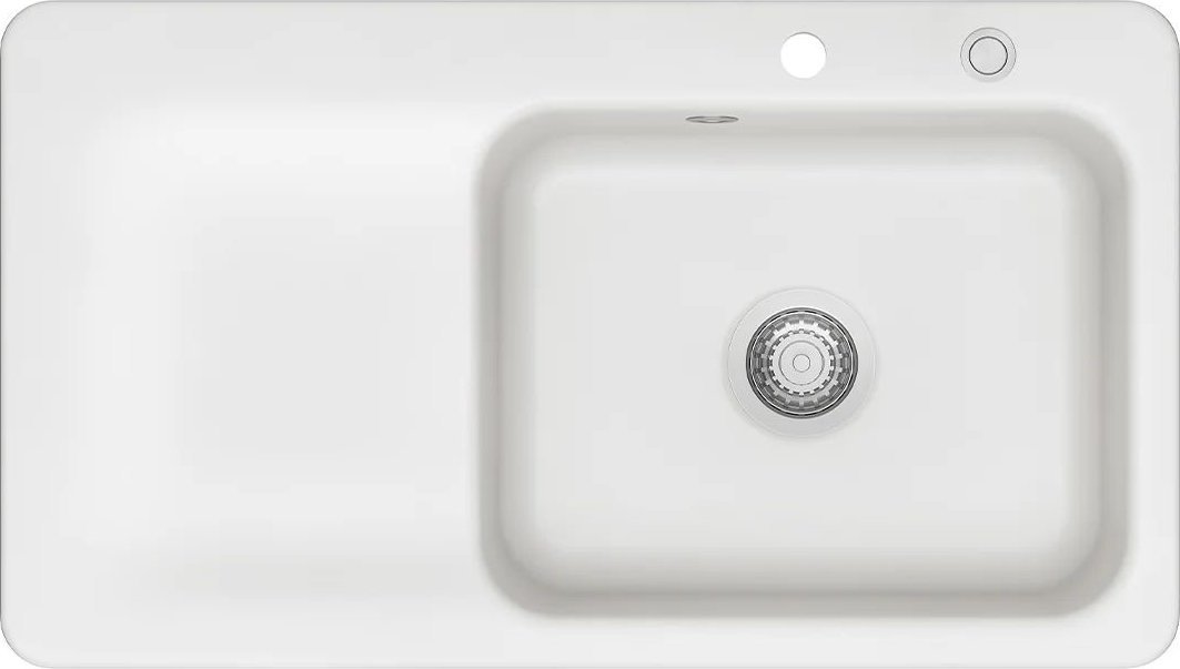 SYSTEMCERAM Zlewozmywak Juna 90 Polar, ceramiczny, korek manualny