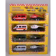 Samochody i pojazdy dla dzieci - Daffi Pojazd ratunkowy z przyczepą i śmigłowcem mix - miniaturka - grafika 1