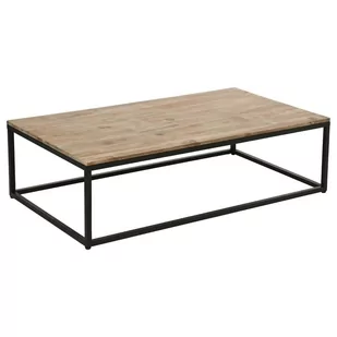 Stolik kawowy drewniany EDENA 115 x 65 cm na metalowych nogach 102411 - Ławy i stoliki kawowe - miniaturka - grafika 1