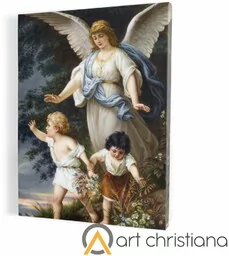 Obraz religijny canvas z Aniołem Stróżem - Ikony i obrazy sakralne - miniaturka - grafika 1