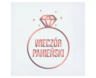 Serwetki Wieczór Panieński białe 33x33cm 20szt. - Godan - Folia, papier śniadaniowy, serwetki - miniaturka - grafika 1