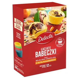Delecta Łaciate Babeczki smak belgijska czekolada z nutą pomarańczy 300 g - Ciasta i półprodukty do ciast - miniaturka - grafika 1