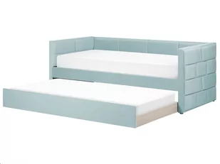 Łóżko wysuwane welurowe 90 x 200 cm miętowo zielone CHAVONNE - Łóżka - miniaturka - grafika 1