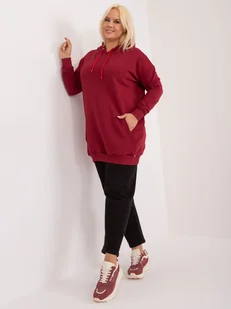 Bordowa bluza plus size z kapturem Luna-2XL - Bluzy damskie - miniaturka - grafika 1