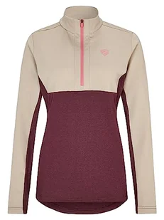 Ziener Damska bluza narciarska JAPRA, bluza narciarska, koszulka funkcyjna, ciepła, elastyczna, bez PFC, aksamitna czerwień, srebrno-beżowa, 40 - Koszulki i topy damskie - miniaturka - grafika 1