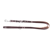 Smycze dla psów - Dingo DINGO nitowane regulowana linka ze skóry, 18 MM X 200 cm, w kolorze czarnym, standardowe, brązowy - miniaturka - grafika 1