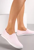 Trampki damskie - Różowe Materiałowe Tenisówki na Elastycznej Podeszwie Aishani - Renee - miniaturka - grafika 1