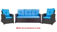 Poduszki ogrodowe - Komplet Poduszek Ogrodowych Na Meble Z Rattanu; Zestaw 5- Osobowy: Kanapa+ Fotele (2Szt.)/ Wodoodporne Pikowane Poduszki Ogrodowe, Kolor Niebieski - miniaturka - grafika 1