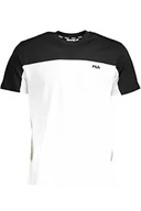 Koszulki męskie - FILA Męski t-shirt BLANKENBURG locked, jasny biały, czarny, M, jasny biały/czarny, M - miniaturka - grafika 1