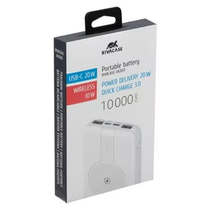 RIVACASE Powerbank VA2601 10000 mAh USB-C 20W + Qi 10W biały - Powerbanki - miniaturka - grafika 4