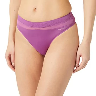 Majtki damskie - Calvin Klein Stringi damskie, AMETYST, M - grafika 1