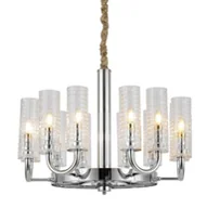 Lampy sufitowe - Lumina Deco Nowoczesny Chromowany Żyrandol Donatti W12 - miniaturka - grafika 1