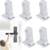 Zawiasy, okucia i inne akcesoria - Zamki zabezpieczające do drzwi dla dzieci, zamki zabezpieczające dla dzieci, trwałe zamki zabezpieczające ABS z klejem do sypialni i łazienki. - miniaturka - grafika 1