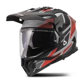 Kaski motocyklowe - Kask Adventure LS2 MX702 Pioneer II Block Szary/CzerwonyM - miniaturka - grafika 1