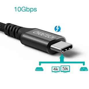 Choetech kabel przewód szybkie ładowanie USB Typ C - USB Typ C 3.1 Gen 2 100W Power Delivery 2m czarny (XCC-1007) - Kable USB - miniaturka - grafika 2