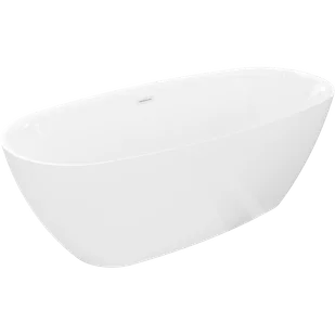 Mexen Luvo Slim wanna wolnostojąca 170 x 75 cm, biała, przelew biały - 52801707500-20 - Wanny - miniaturka - grafika 1