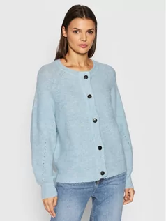 Swetry damskie - Selected Kardigan Lulu 16074481 Niebieski Regular Fit Niebieski - grafika 1