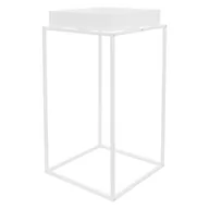 Donice - Stojak na kwiaty 45x45x80 cm biały metalowy ML-Design - miniaturka - grafika 1