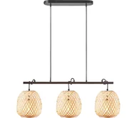 Lampy sufitowe - Nordlux - Żyrandol na lince HISOKA 3xE27/40W/230V czarny/bambus - miniaturka - grafika 1