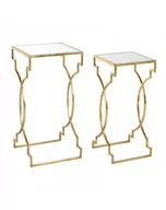 Ławy i stoliki kawowe - Stolik 2 Szt. Metal Złoty Gold Collezione - miniaturka - grafika 1