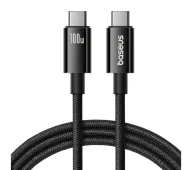 Kable USB - Baseus Tungsten Gold USB-C do USB-C 100W 1,5m Czarny - miniaturka - grafika 1