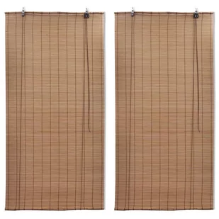 vidaXL Bambusowe rolety, 2 szt., 120 x 220 cm, brązowe - Rolety - miniaturka - grafika 1