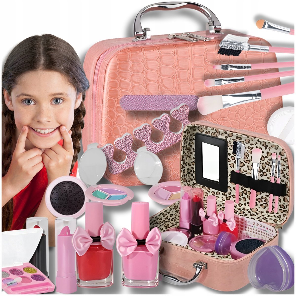 Zestaw Do Malowania Zestaw Do Makijazu Dla Dzieci Prawdziwy Makeup Walizka