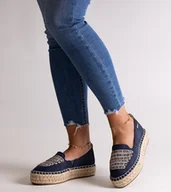 Espadryle damskie - Granatowe espadryle Big Star JJ274889-38 - miniaturka - grafika 1