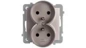 Gniazdka elektryczne - Ospel AS satyna gniazdo podwójne +0) do ramki GP-2GRZ/m/45 GP-2GRZ/m/45 - miniaturka - grafika 1